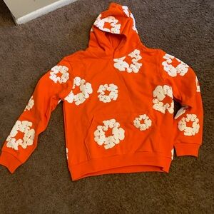 Orange Floral Hoodie